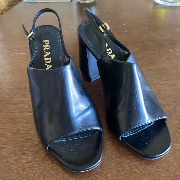 Prada Slingback Heeled Sandals Size 38.5, Excellent Condition with Dust Bag - Picture 2 of 8